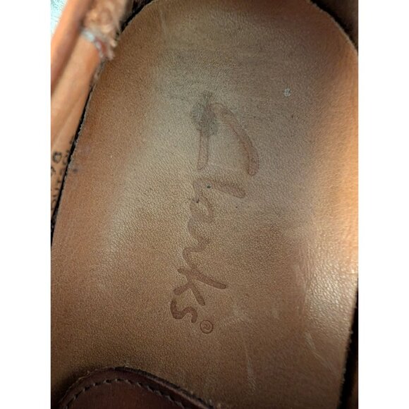 Clarks Mens Brown Leather Dress Shoes Size 10 M Made In Italy - Picture 3 of 6